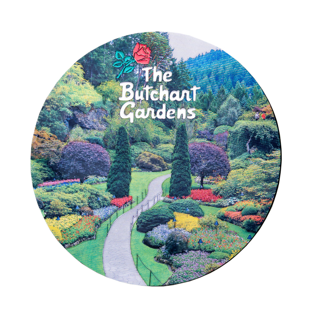 BUTCHART GARDENS FOIL DOUBLE SIDED ROUND MAGNET