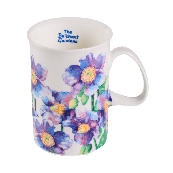 MUG BUTCHART GARDENS WATERCOLOUR BLUE POPPY