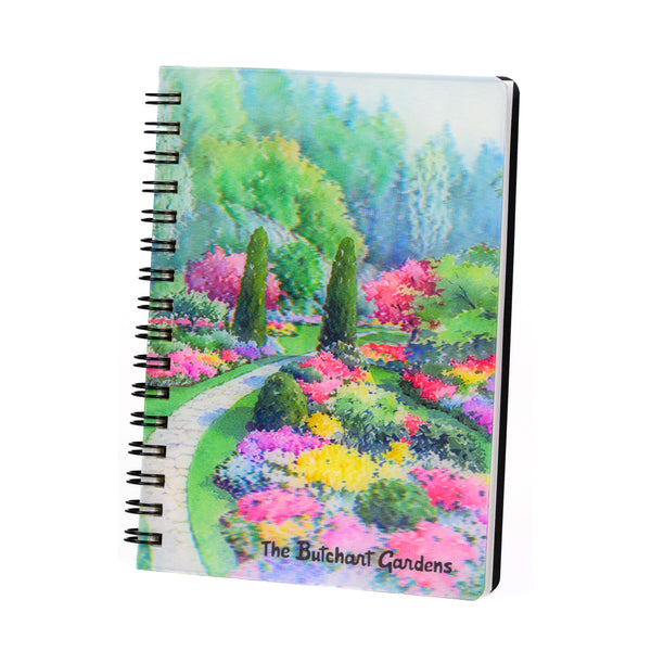 BUTCHART GARDENS NOTEBOOK LENTICULAR SUNKEN GARDEN WATERCOLOUR