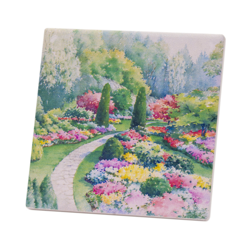 COASTER ABSORB SUNKEN GARDEN WATERCOLOUR