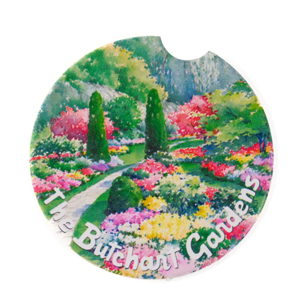 CAR COASTER SUNKEN GARDEN WATERCOLOUR