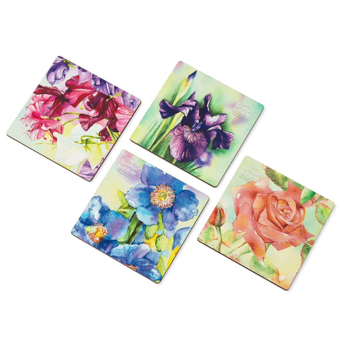COASTER BUTCHART GARDENS WATERCOLOUR SET 4