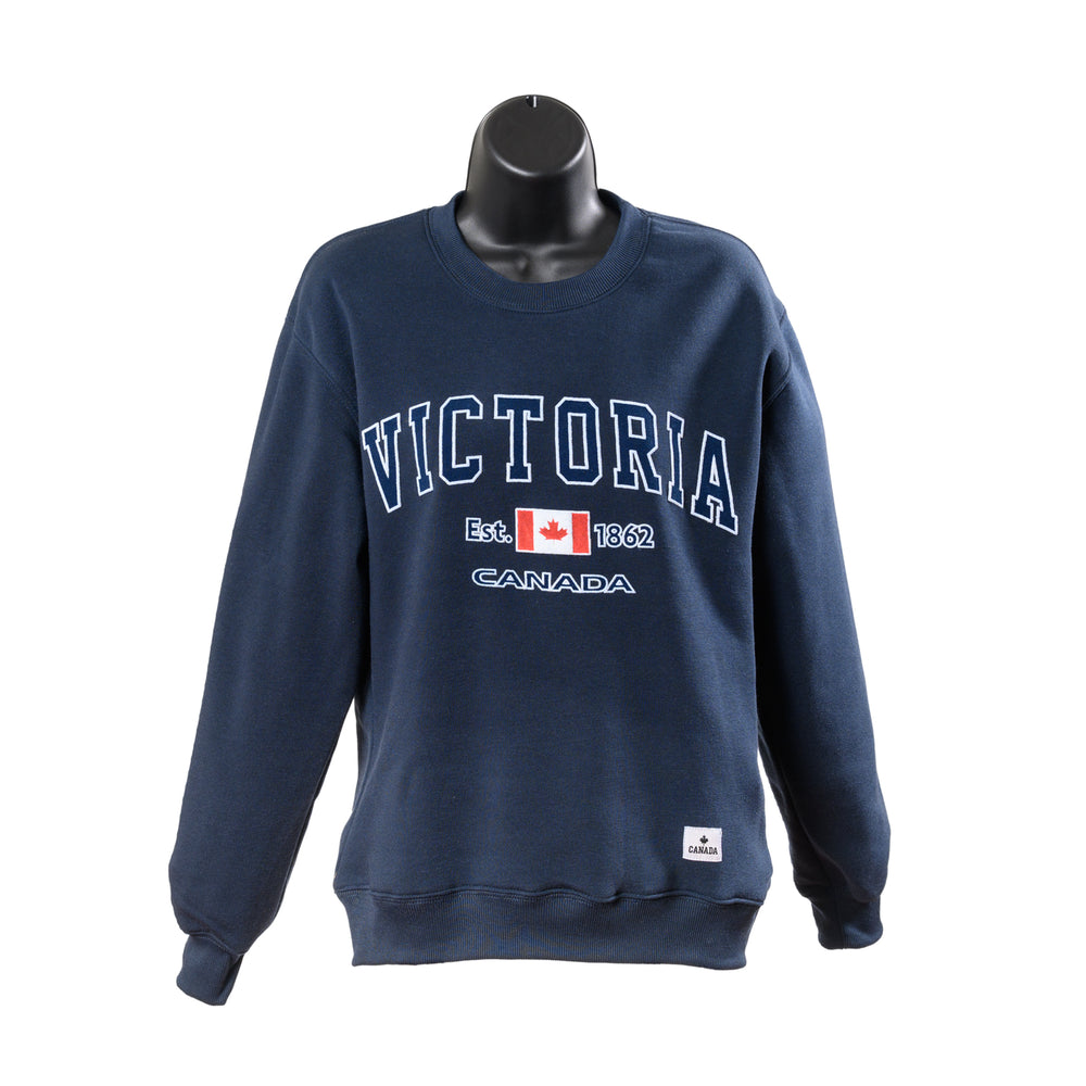 UNISEX VICTORIA FLEECE CREW NAVY