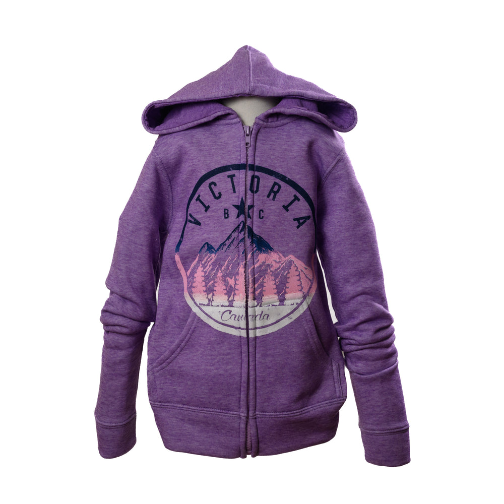 CHILDRENS VICTORIA PURPLE MOUNTAIN FLEECE HOODY