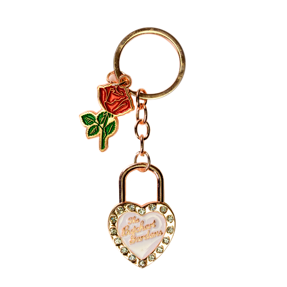 KEYRING BUTCHART GARDENS ROSE & HEART