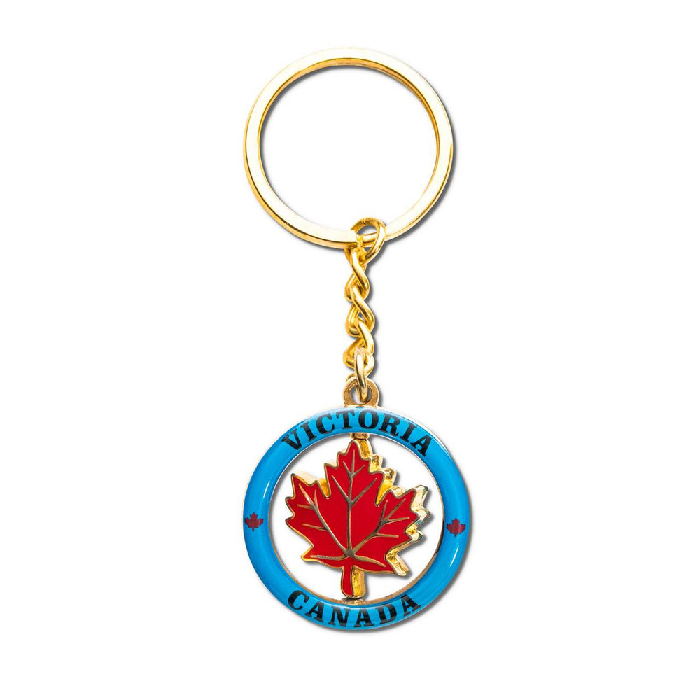 KEYRING SPINNING MAPLE LEAF VICTORIA