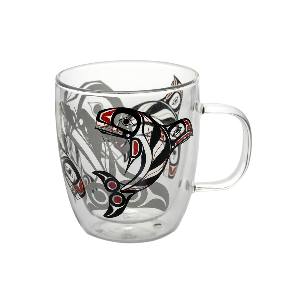 MUG GLASS DOUBLE WALL WHALE