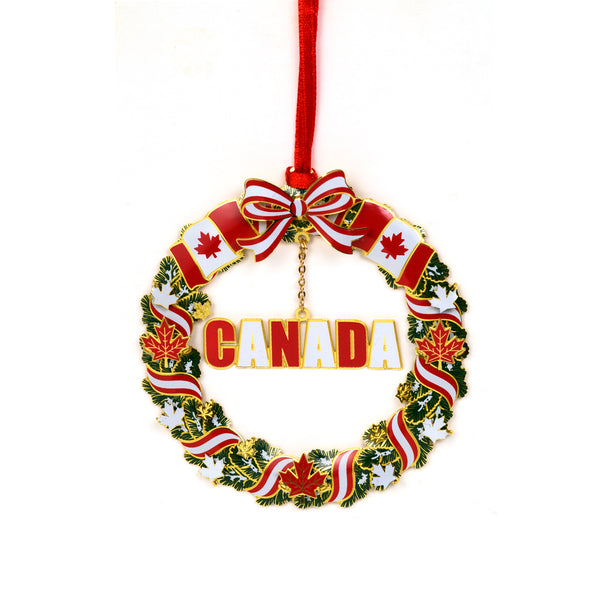 ORNAMENT CANADA WREATH DANGLE