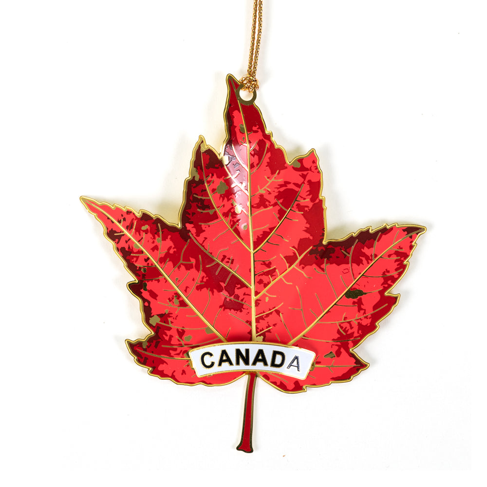ORNAMENT MAPLE LEAF RED