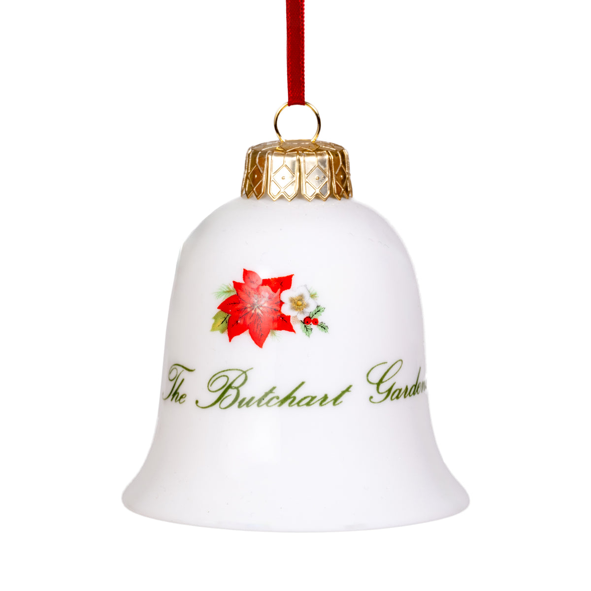 ORNAMENT BELL CHINA POINSETTIA