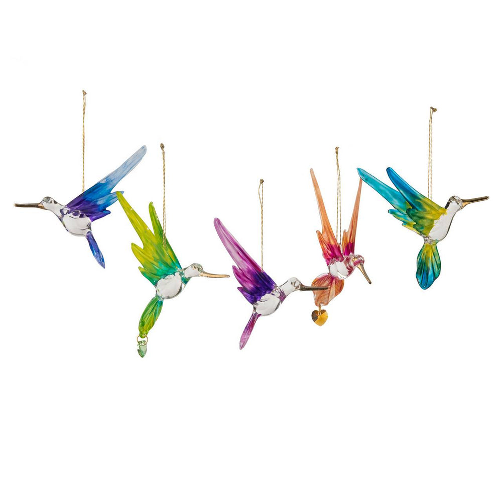 ORNAMENT GLASS HUMMINGBIRD