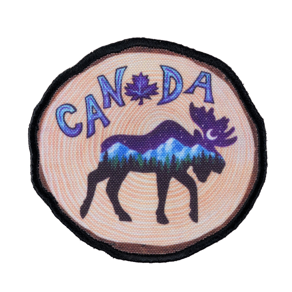 PATCH CANADA NIGHT SKY MOOSE