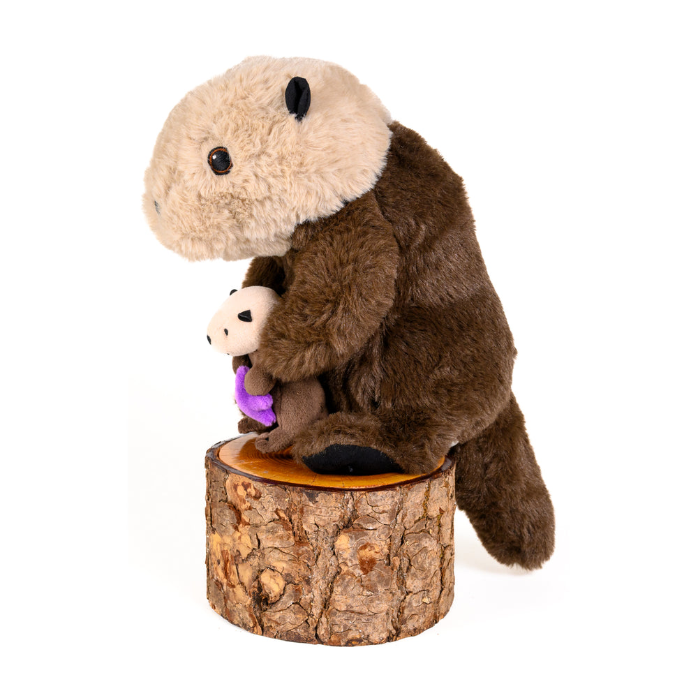 PLUSH OTTER WITH BABY