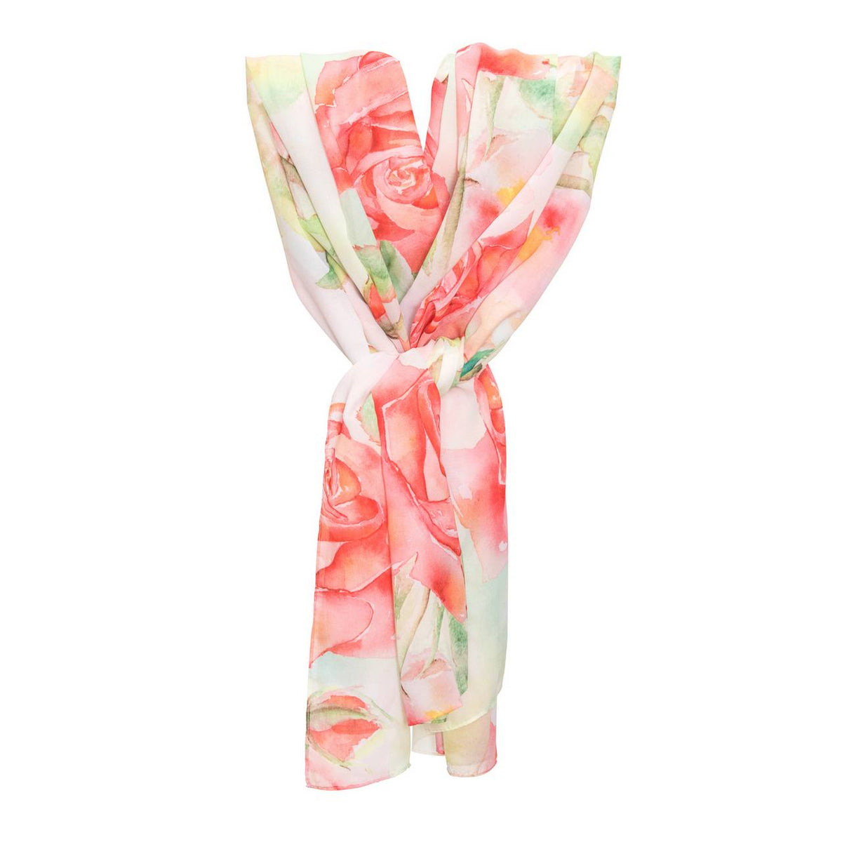 SCARF ROSE WATERCOLOUR CHIFFON