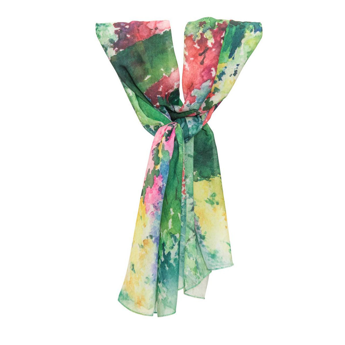 SCARF SUNKEN GARDEN WATERCOLOUR CHIFFON