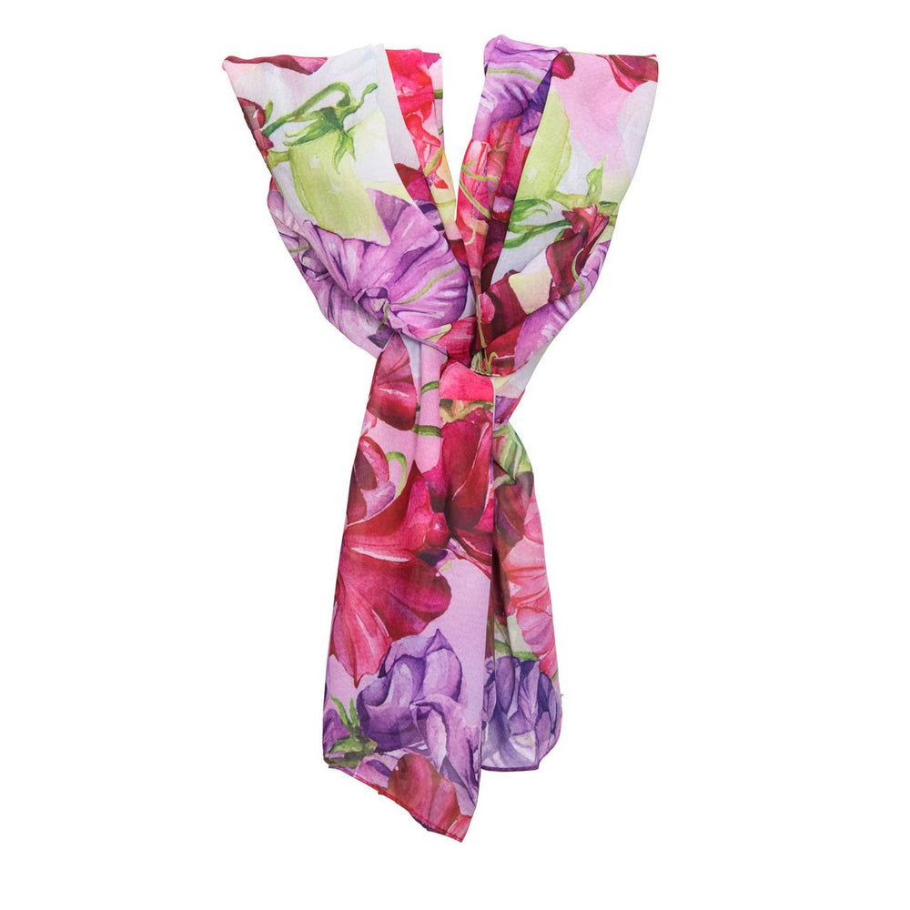 SCARF BLUE POPPY WC CHIFFON