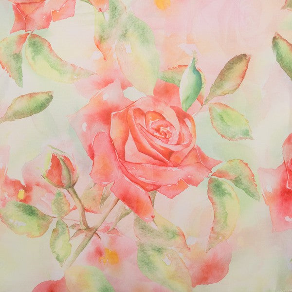 SCARF ROSE WATERCOLOUR CHIFFON