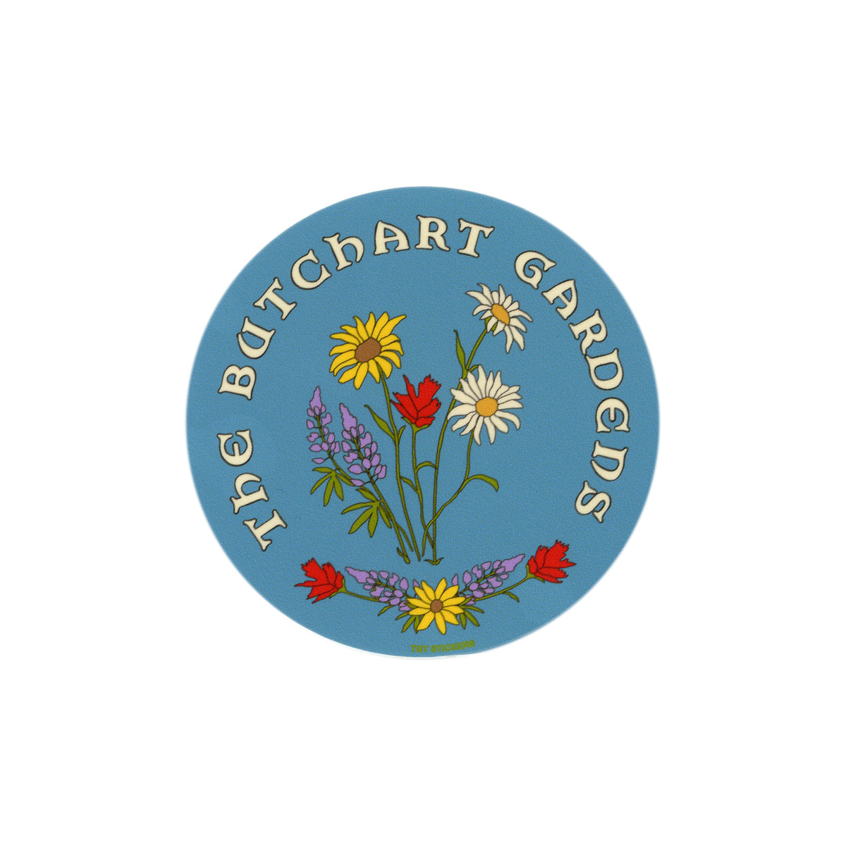 STICKER BUTCHART GARDENS BLUE FLORAL