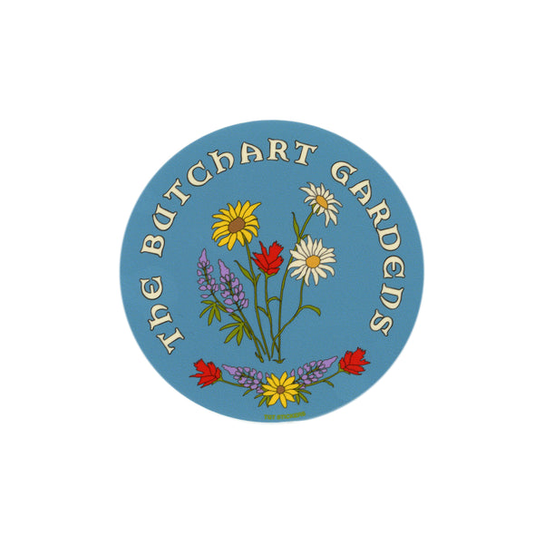 STICKER BUTCHART GARDENS BLUE FLORAL