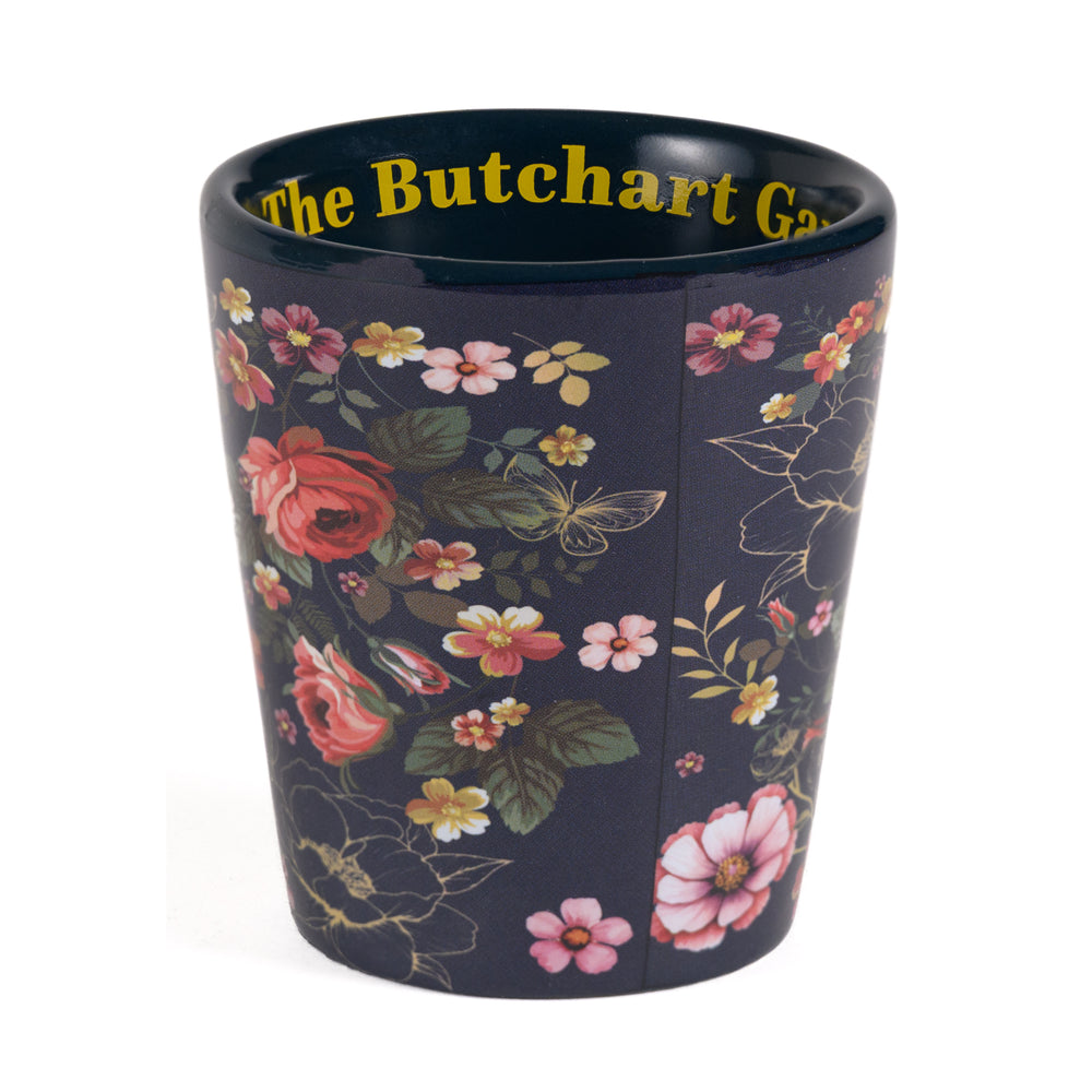 SHOT GLASS BUTCHART GARDENS NAVY BUTTERFLY GARDEN
