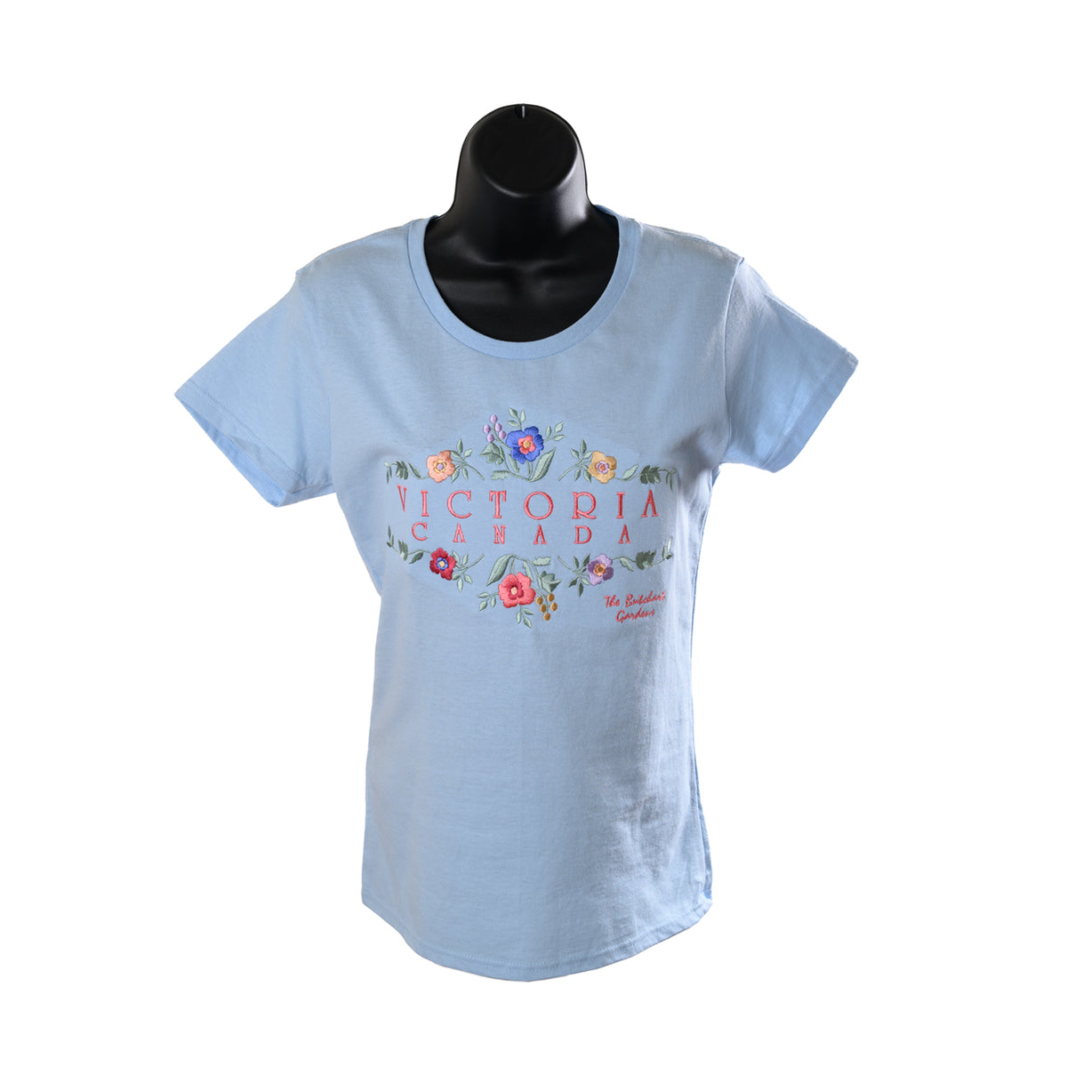 LADIES EMBROIDERED BLUE T SHIRT
