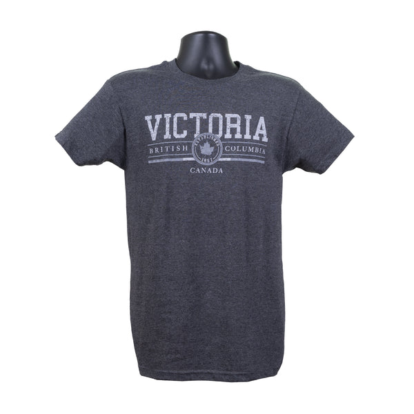 MENS VICTORIA BC HEATHER BLACK T SHIRT