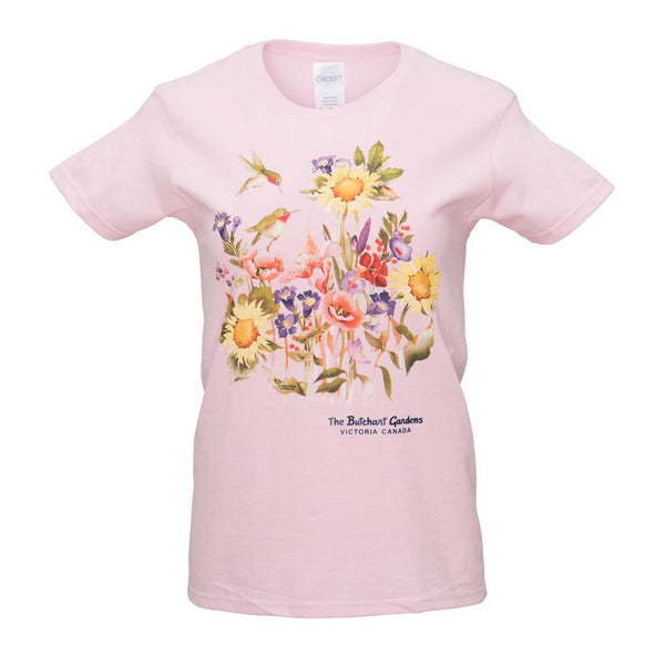 LADIES HUMMINGBIRD PINK T SHIRT