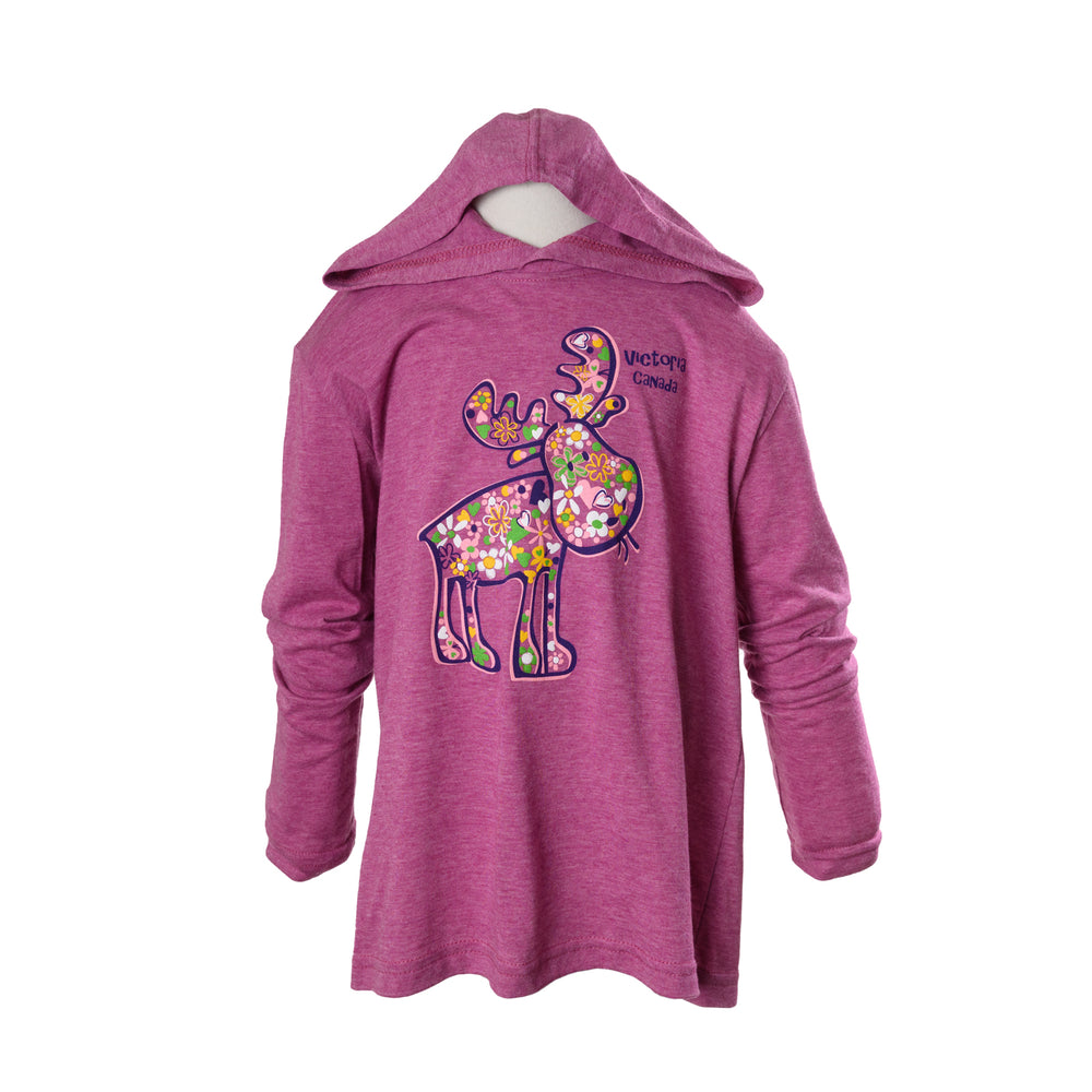 CHILDRENS MOOSE ORCHID LONG SLEEVED T SHIRT