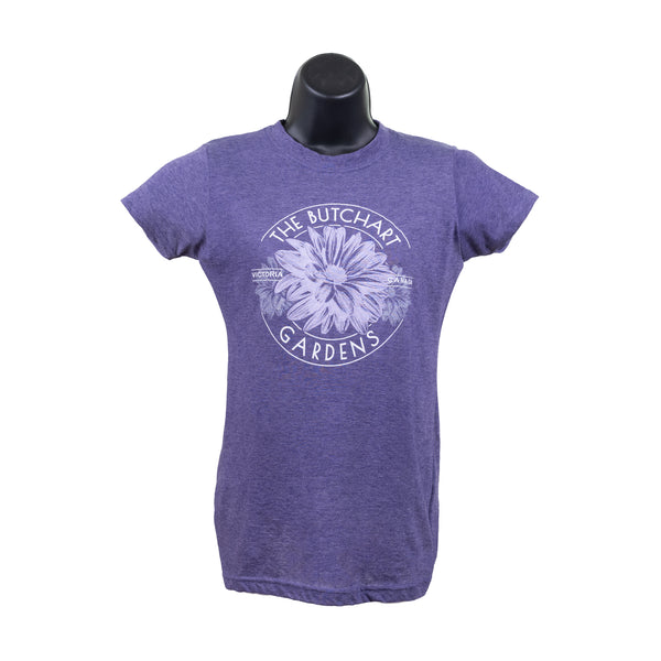 LADIES BUTCHART GARDENS PURPLE FLORAL T SHIRT