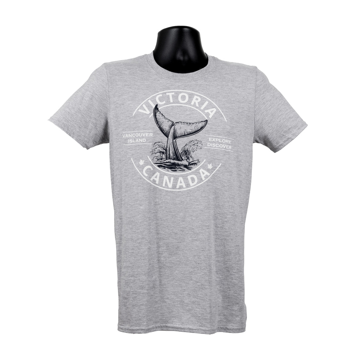 MEN'S VICTORIA CANADA WHALE TAIL GREY T SHIRT