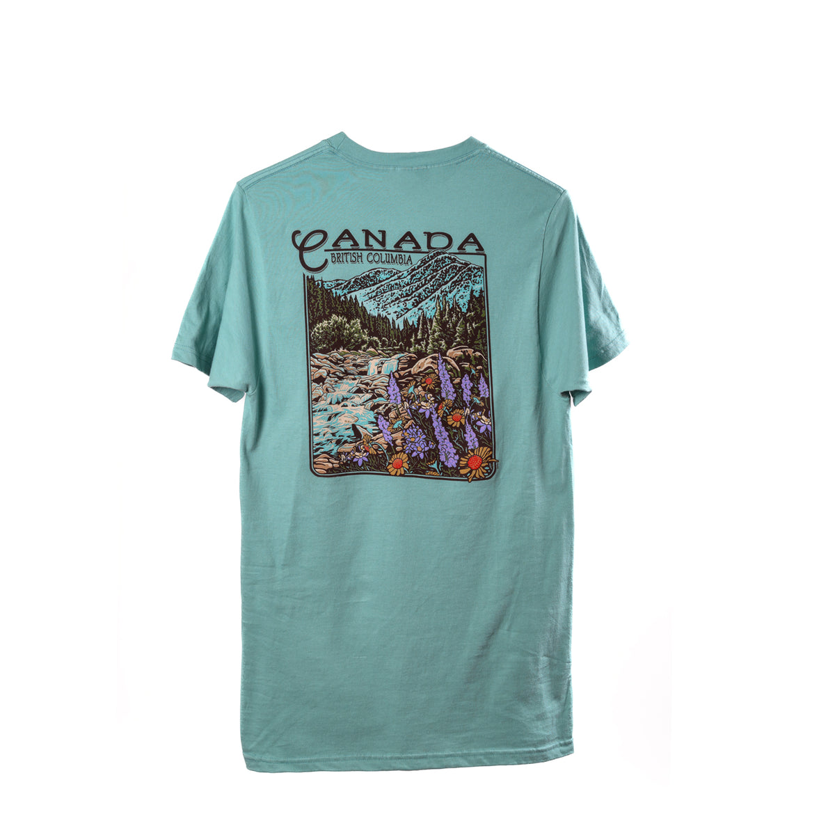 MEN'S CANADA BRITISH COLUMBIA LUPIN MEADOW SEA BREEZE T SHIRT