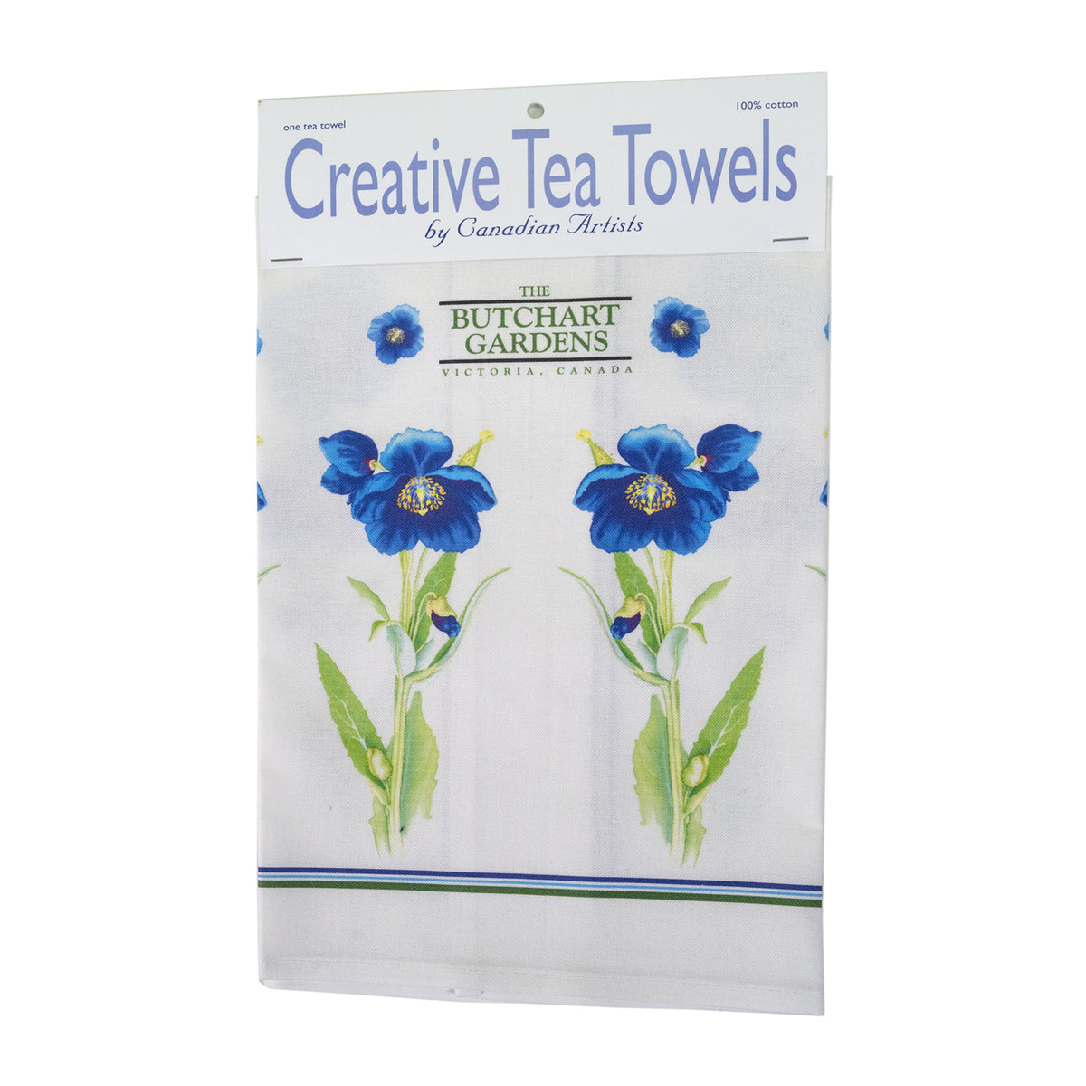 TEA TOWEL BLUE POPPY