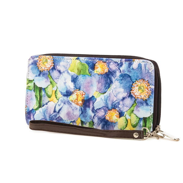 WALLET WRISTLET BLUE POPPY